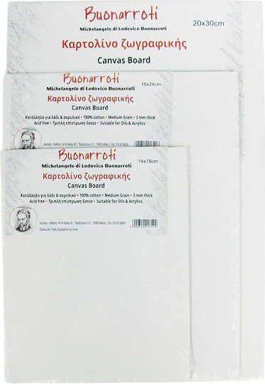Buonarroti Canvas Board 3mm 30x40cm Cotton Canvas