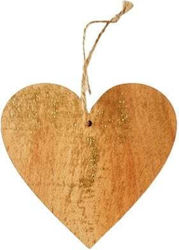 Wooden Heart Christmas Tree Ornament Brown 11x11cm