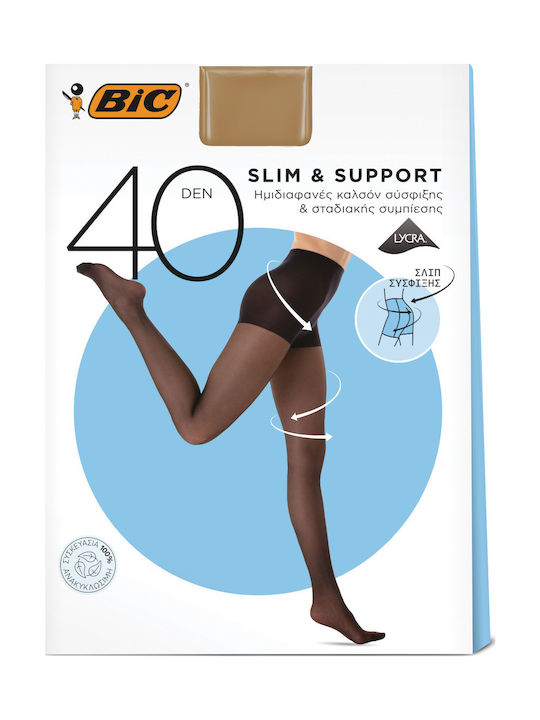 BIC Γυναικείο Καλσόν 40 Den Σύσφιξης Μελί