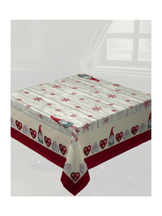 Vassiliadis Bros Christmas Tablecloth Runner Fabric Red L180xW140cm.