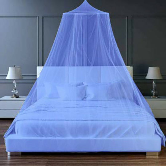 Large Bed Mosquito Net Hoop Ring Hook 250x60 cm Light Blue