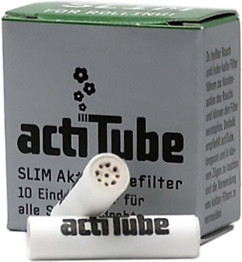 10 Φιλτράκια Πίπας Actitube Slim 7mm Ενεργού Άνθρακα 1 Πακετάκι