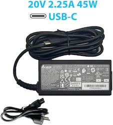 Delta 47WW2AK00L2 45W 20V USB-C με Αποσπώμενο Καλώδιο Delta 47WW2AK00L2 45W 20V USB-C με Αποσπώμενο Καλώδιο