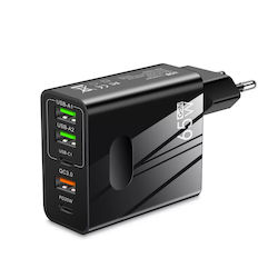 Techsuit Charger Without Cable GaN with 3 USB-A...