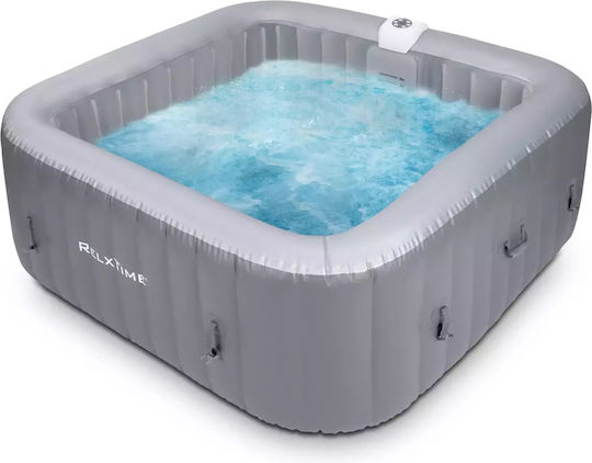 Spa Quadratisches Schwimmbecken PVC 910lt Aufblasbar mit Hydromassage 185x185x72cm