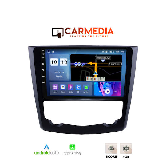 Carmedia Ηχοσύστημα Αυτοκινήτου για Renault Kadjar 2015 (Bluetooth/USB/WiFi/GPS/Apple-Carplay/Android-Auto) με Οθόνη Αφής 9"