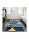 SpitiBazaar Anti-slip Rug Rectangular Summer Blue-gold