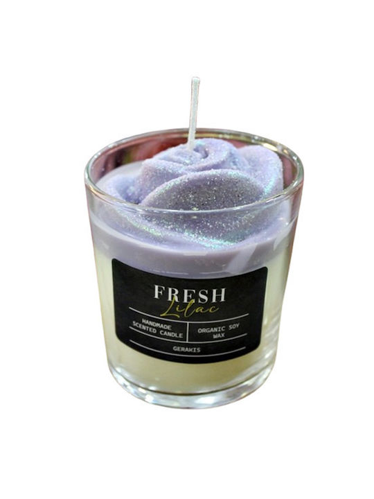 Aromatic Soy Candle Rose Lilac Glass Big Φ8.5 X 8.9 Cm