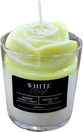 Αρωματικό Κερί Σόγιας Τριαντάφυλλο White Musk Ποτήρι Big Φ8,5 X 8,9 Cm