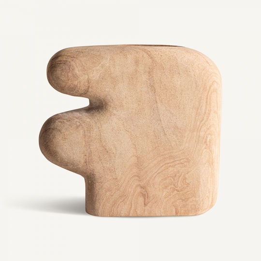 Διακοσμητικό Βάζο Μάρμαρο Φυσικό Καφέ Width 25cm Depth 7cm Height 25cm