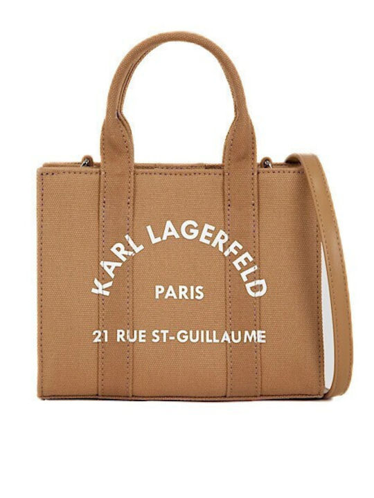 Karl Lagerfeld Γυναικεία Τσάντα Χειρός Καφέ