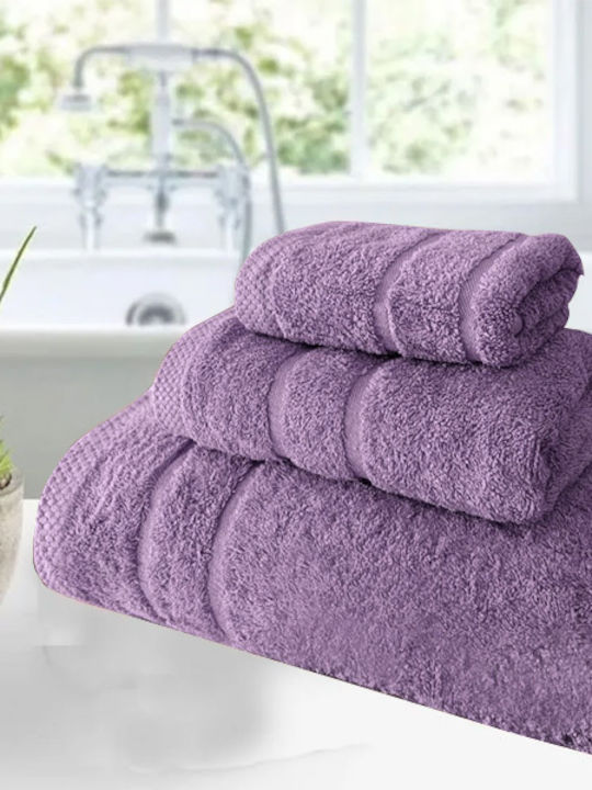 SpitiBazaar Set of Bath Towels 3 Pcs Cosy Lilac...