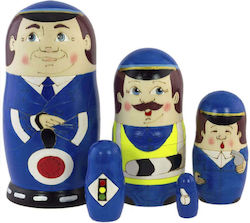 Holz Babuška Polizeibeamter 15cm 5 Stück