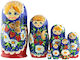 Traditionelle Babuschka Matrioska Erdbeeren 22cm 7 Stück