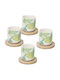 Set of 4 Porcelain Cups 120 Ml with Tognana Bali Saucers
