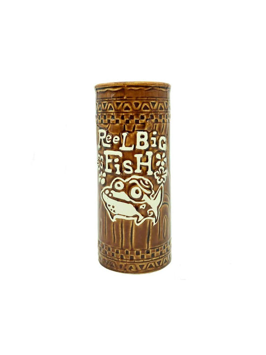 Ποτήρι Cocktail Tiki Feggrini 380ml Big Fish Καφέ