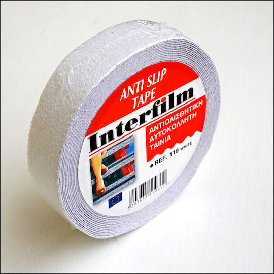 Adhesive Anti-Slip Tape White Colour 25mm X 20m Interfilm 17353 17353