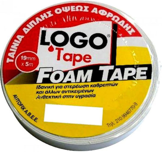 Logo Ταινία Διπλής Όψης Αφρώδη 19mm X 5m