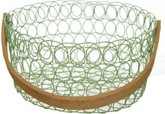 Metal Storage Basket Handle 20cm 20x20x10cm Green Kaeming