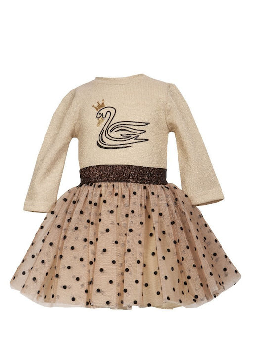 M&B Kid's Fashion Kinderkleid Langärmelig Beige