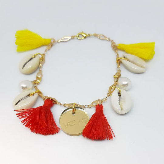 Kymi Christening Charm Bracelet Metal Red 1 Piece Godmother Tiana