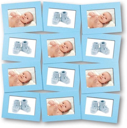 Multiframe Trento Blue Wall Acrylic Blue 12 Photographs 10x15 Dimensions 63x64cm