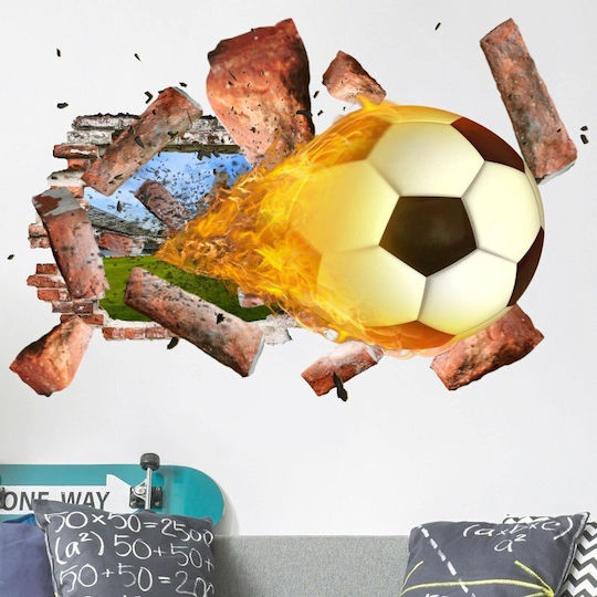 Wandsticker Soccer Fire 80x120cm