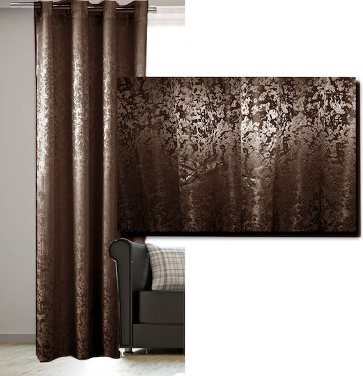 Jemidi24 Perdea cu Capse Maro 140x245cm