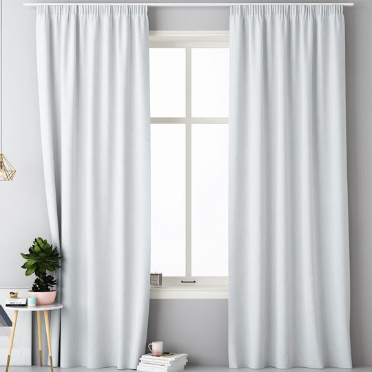 Jemidi24 Κουρτίνα με Τρέσα Lola Λευκή 140x250εκ.