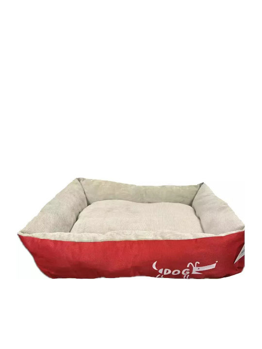 Woofmoda Легло За Кучета Червено Светлобежово 50x55см