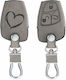 Car Key Case Mercedes Benz 2-3 Buttons Kwmobile Nubuck Leather Grey 54576.01