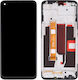O ecran cu Mecanism Tactil și Cadru pentru OPPO A74 5G CPH2197 (Negru)