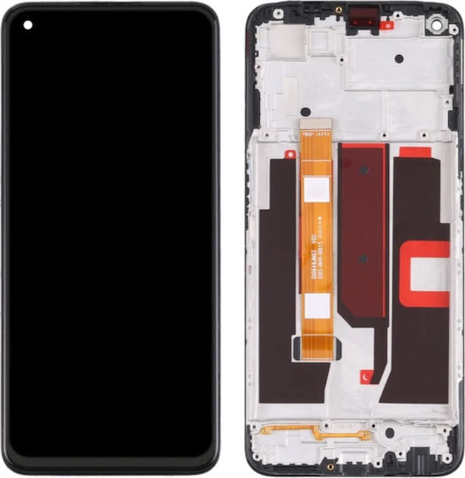 O ecran cu Mecanism Tactil și Cadru pentru OPPO A74 5G CPH2197 (Negru)