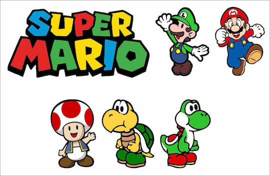 Αυτοκόλλητο Super Mario Σετ 6 Τεμ Κωδ 35016