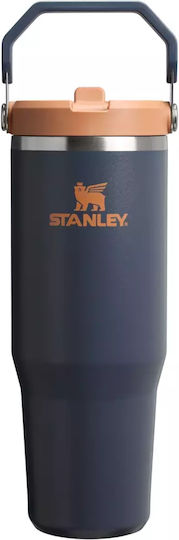 Stanley IceFlow Flip Straw 2.0 Glass Thermos Stainless Steel BPA Free 890ml Twilight With Straw