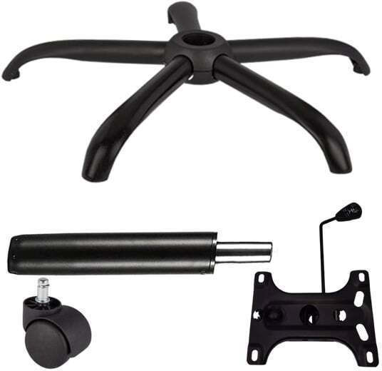 Set Pentru Scaun De Birou Metalic 4 Bucăți Negru