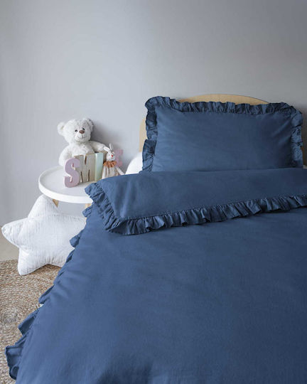 Detexpol Baby Bettbezug Set mit Kissenbezug Navy Denim 100x135cm.