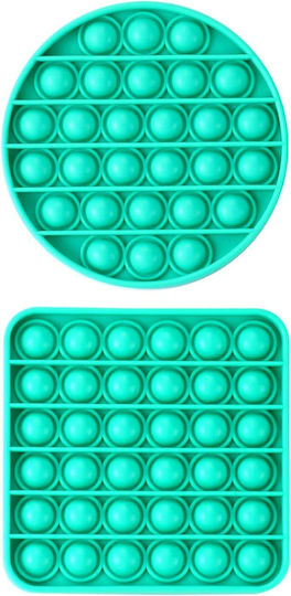 Pop It Fidget – Συσκευασία 2 Τεμαχίων Square & Round Mint 2τμχ