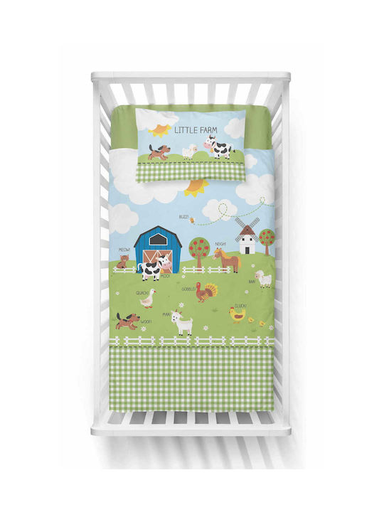 Detexpol Baby Duvet Cover Set With Pillowcase Green 100x135cm