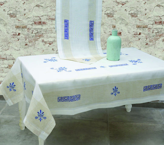 Linen Placemats No.3793 Blue 35x48cm Polyester 90% Cotton 10%