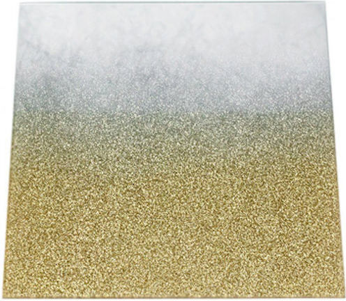 Glass Coaster 20cm 20x20x0.3cm Gold Kaeming