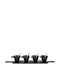 General Trade Ceramic Dessert Divided Serving Tray Black 9x49x5.7cm