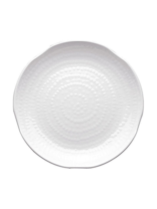 B138 White Round Serving Platter with Melamine Spiral 30.4x4.5cm