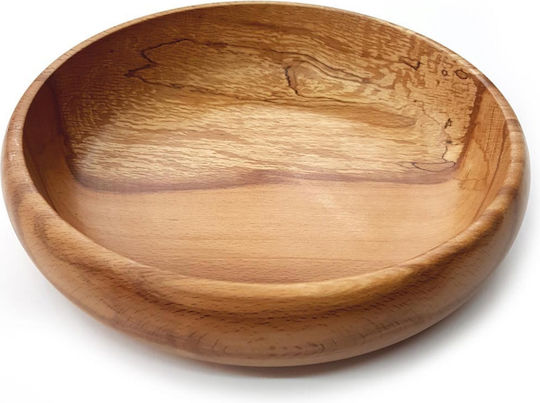 Wooden Art Salad Bowl Plate of Beech 28cm 0123