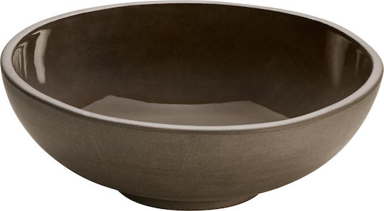 Playground Renew Round Salad Bowl 21cm Dark Brown Gray Ceramic