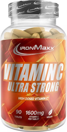 IronMaxx Vitamin C Ultra Strong Vitamin for Immune System Boost, the Skin & Antioxidant Action 1600mg 90 caps