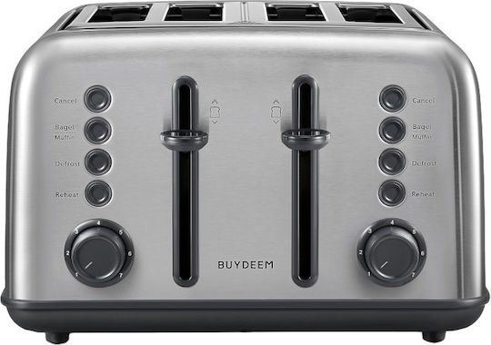 Buydeem Toaster 4 Slots 1800W Gray