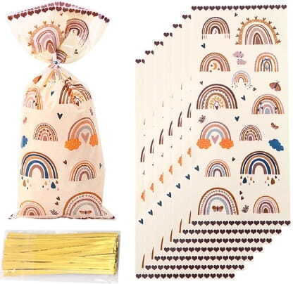 Cake Land Plastiktüten Kekse 12x27 Cm 100 Stück Regenbogen