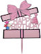 Cake Land Акрилна Декорация Happy Birthday Розово Златна Розова Панделка