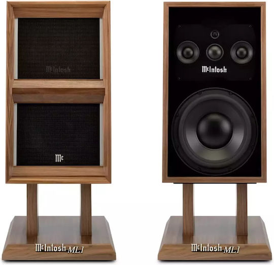 McIntosh ML1 Mk II Paar Hi-Fi Lautsprecher Boden 600W 4 Anzahl von Fahrern American Walnut Satin